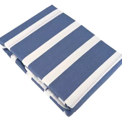 Linnea Parure de lit 240x220 cm coton BCI adouci STRIPES Bleu 3 pièces Discount