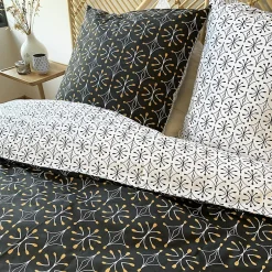 Linnea Parure de lit 140x200 cm coton biologique WAG Noir