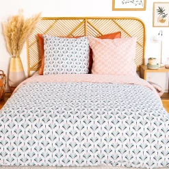 Linnea Parure de lit 200x200 cm coton VOLEA rose Best