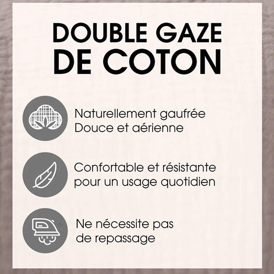 Linnea Parure de lit 260x240 cm double gaze de coton GAZGAZ rouge ocre 3 pièces