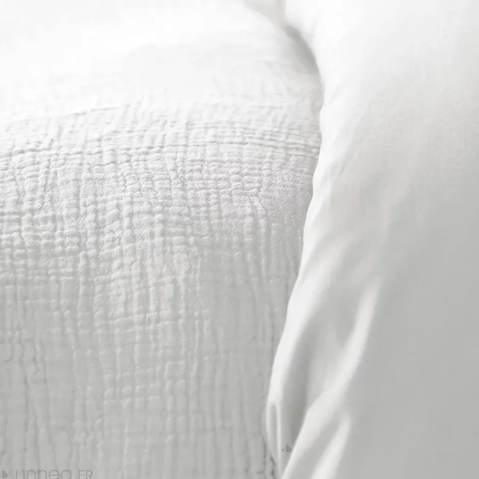 Linnea Parure de lit 140x200 cm double gaze de coton GAZGAZ blanc 2 pièces Hot