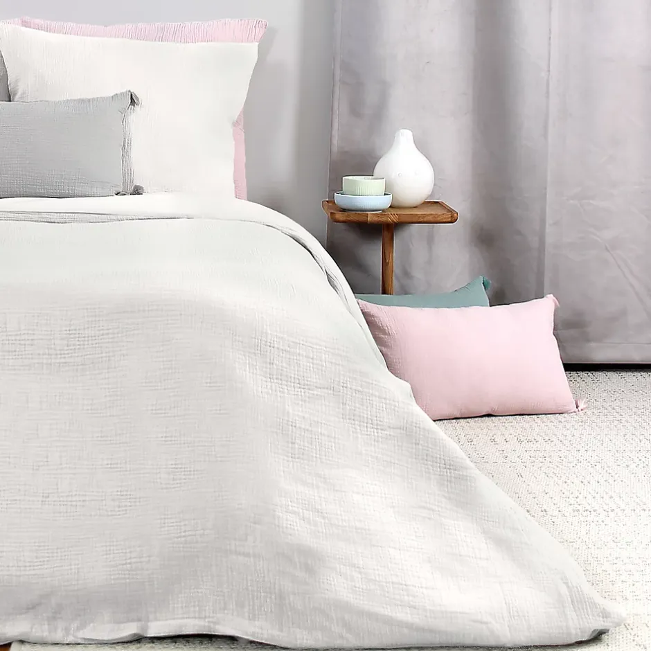 Linnea Parure de lit 140x200 cm double gaze de coton GAZGAZ blanc 2 pièces Hot