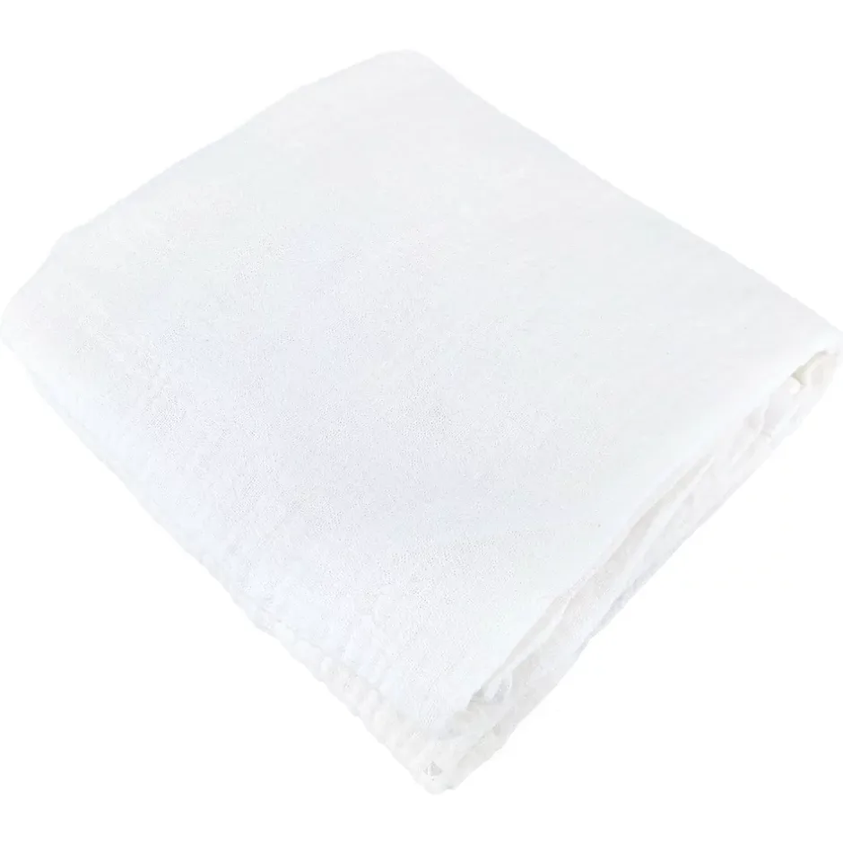 Linnea Parure de lit 140x200 cm double gaze de coton GAZGAZ blanc 2 pièces Hot