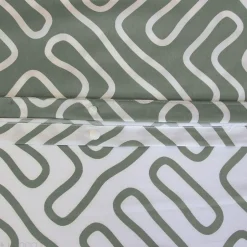 Linnea Parure de lit 240x220 cm en microfibre PARCHEMIN vert motif graphique 3 pièces