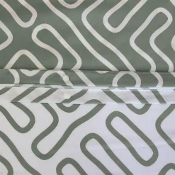 Linnea Parure de lit 140x200 cm en microfibre PARCHEMIN vert motif graphique 2 pièces Clearance