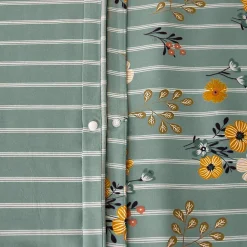 Linnea Parure de lit 260x240 cm FLORINETTE microfibre à rayures motif florale