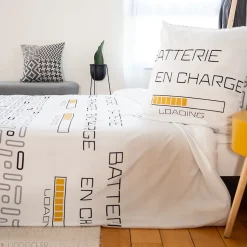 Linnea Parure de lit 140x200 cm microfibre LOADING blanc 2 pièces Discount