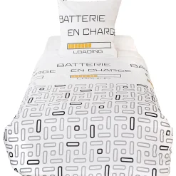 Linnea Parure de lit 140x200 cm microfibre LOADING blanc 2 pièces Discount