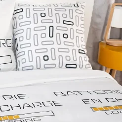 Linnea Parure de lit 140x200 cm microfibre LOADING blanc 2 pièces Discount