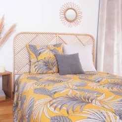 Linnea Parure de lit 240x220 cm Microfibre 50% recyclée AQUILIE Jaune 3 pièces Clearance
