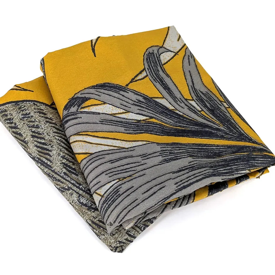 Linnea Parure de lit 240x220 cm Microfibre 50% recyclée AQUILIE Jaune 3 pièces Clearance