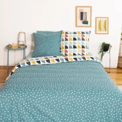 Linnea Parure de lit 200x200 cm mixte BLUE bleu Sale