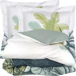 Linnea Parure de lit 240x220 cm percale coton TRINIDAD mousson