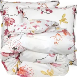 Linnea Parure de lit 240x220 cm percale coton ELISA Rose 3 pièces