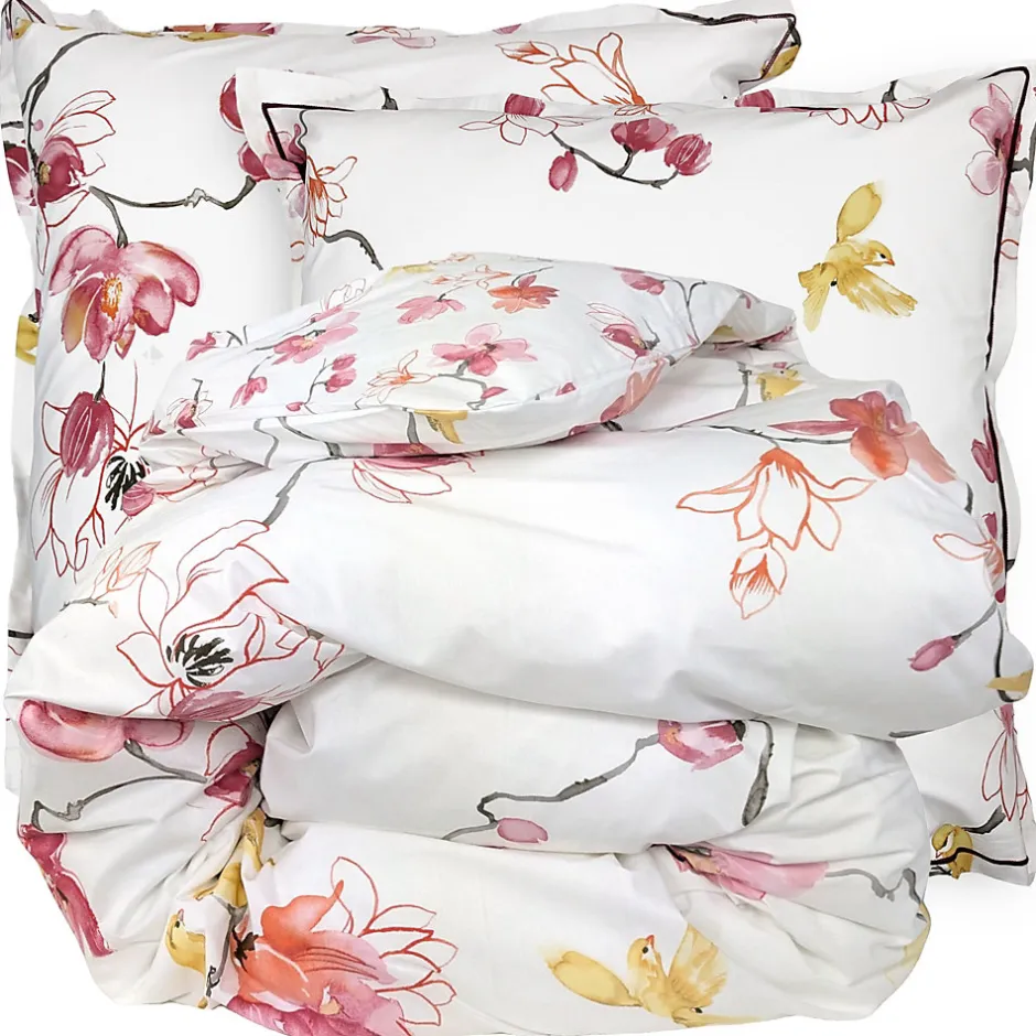 Linnea Parure de lit 140x200 cm percale coton ELISA Rose 2 pièces