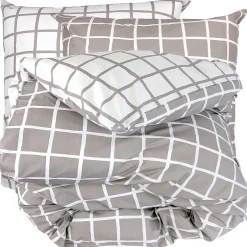Linnea Parure de lit 200x200 cm percale coton DDM MAX Gris 3 pièces