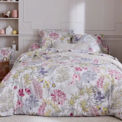Linnea Parure de lit 140x200 cm satin de coton ANAÏS multicolore 2 pièces taies 50x70 cm