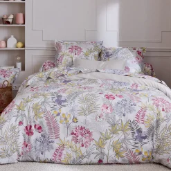 Linnea Parure de lit 200x200 cm satin de coton ANAÏS multicolore 3 pièces taies 50x70 cm