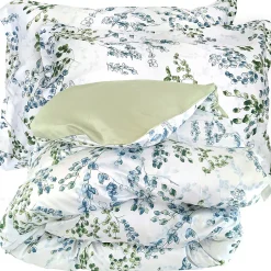 Linnea Parure de lit 300x240 cm satin de coton ANGÈLE vert tilleul 3 pièces taies 50x70 cm Discount