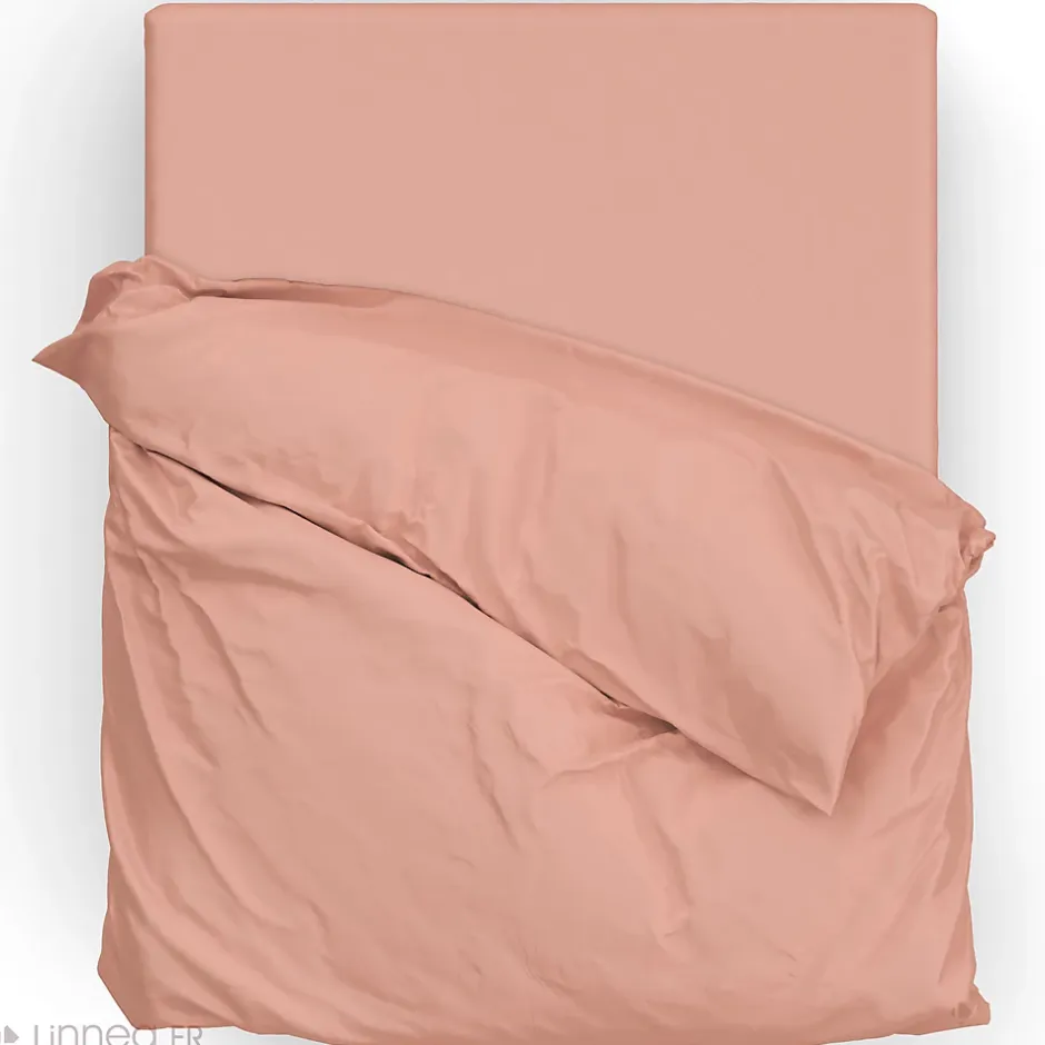 Linnea Parure de lit 240x220 cm satin de coton SAPRI rose thé 3 pièces Outlet