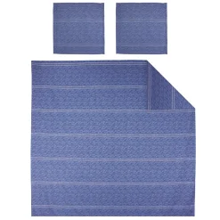 Linnea Parure de lit 240x220 cm Satin de coton VENDOME Bleu foncé