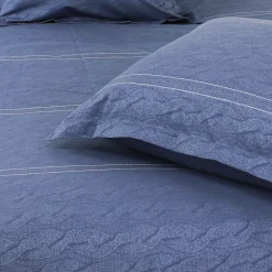 Linnea Parure de lit 240x220 cm Satin de coton VENDOME Bleu foncé
