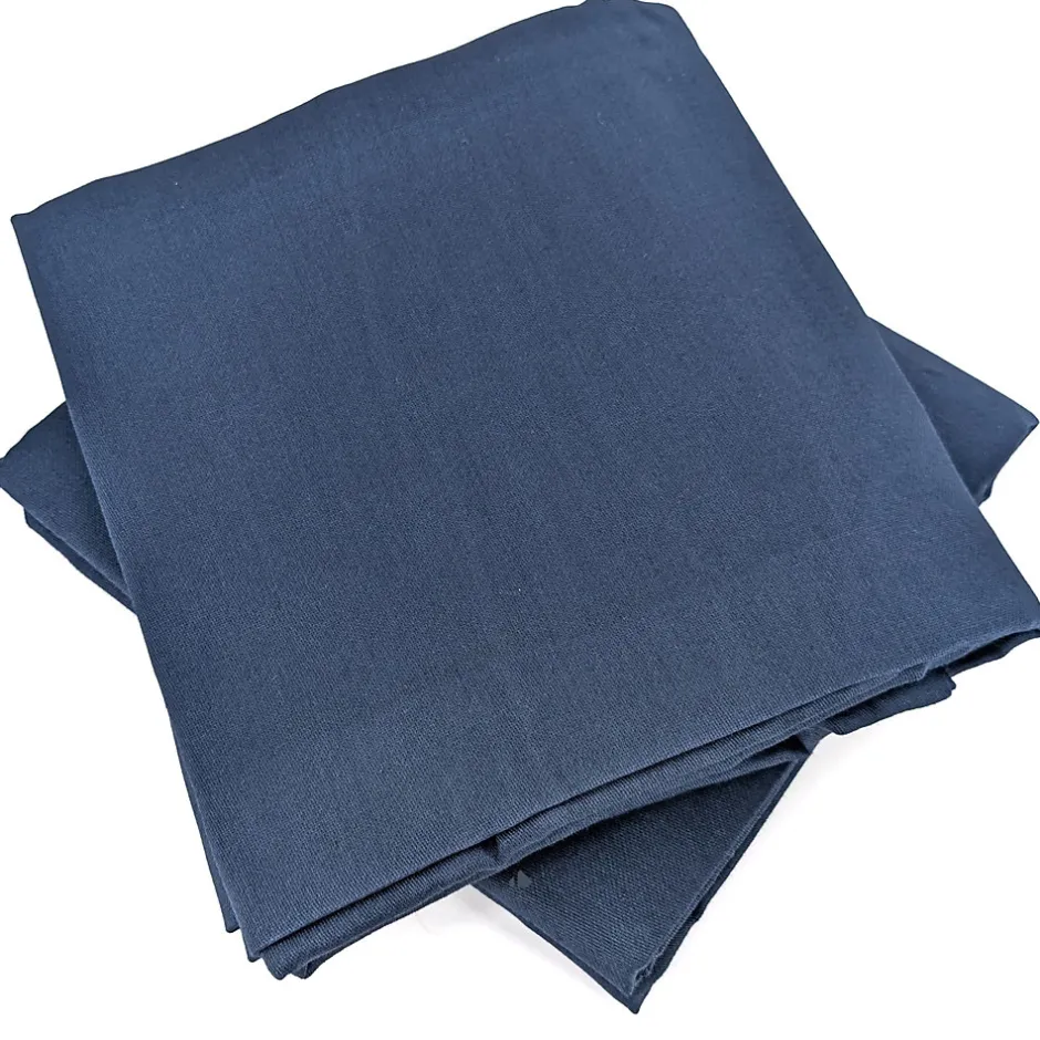Linnea Parure de lit 240x220 cm satin de coton SAPRI bleu indigo 3 pièces