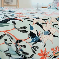 Linnea Parure de lit 240x220 cm Satin de coton PAYA Bleu 3 pièces Discount