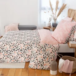 Linnea Parure de lit 240x220 cm Satin de coton JOY Rose 3 pièces