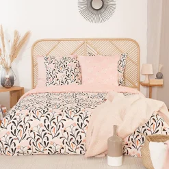 Linnea Parure de lit 240x220 cm Satin de coton JOY Rose 3 pièces