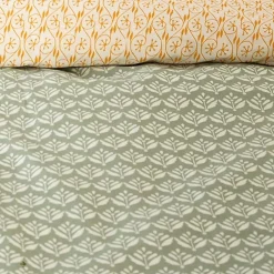 Linnea Parure de lit 260x240 cm Satin de coton ORIENT Vert 3 pièces Discount