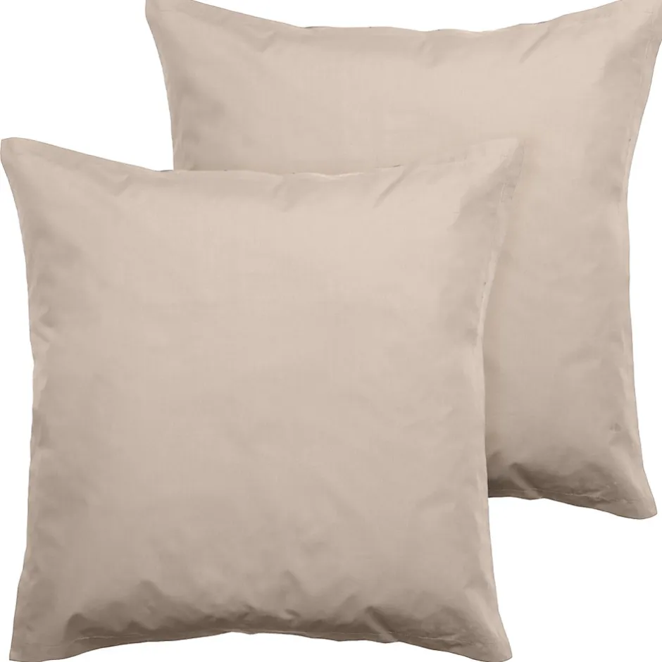 Linnea Parure de lit 280x240 cm set 65x65 cm percale MANOIR beige Lin