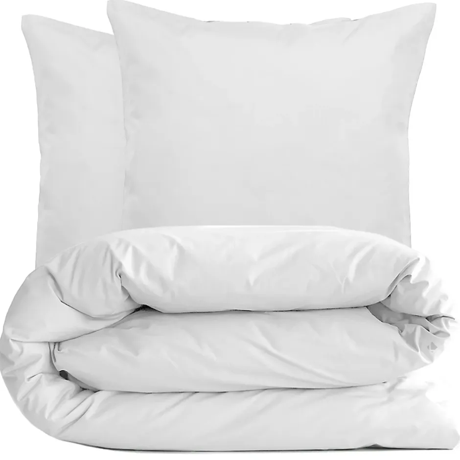Linnea Parure de lit 260x240 cm set 65x65 cm percale MANOIR gris Perle