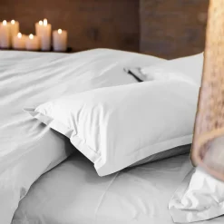 Linnea Parure de lit 260x240 cm set 65x65 cm percale MANOIR gris Perle