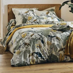 Linnea Parure de lit 300x240 cm 65x65 cm coton TOCO vert 3 pièces
