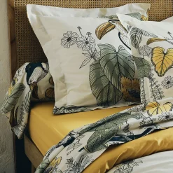 Linnea Parure de lit 240x220 cm 65x65 cm coton TOCO vert 3 pièces Hot