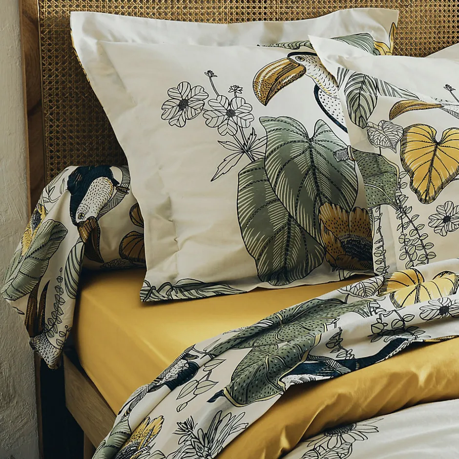 Linnea Parure de lit 280x240 cm 65x65 cm coton TOCO vert 3 pièces