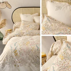 Linnea Parure de lit 280x240 cm 50x70 cm coton OKY écru Naturel 3 pièces Best