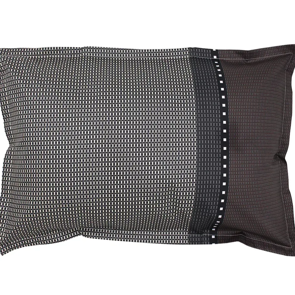 Linnea Parure de lit 140x200 cm 50x70 cm en satin de coton ENZO noir Clearance