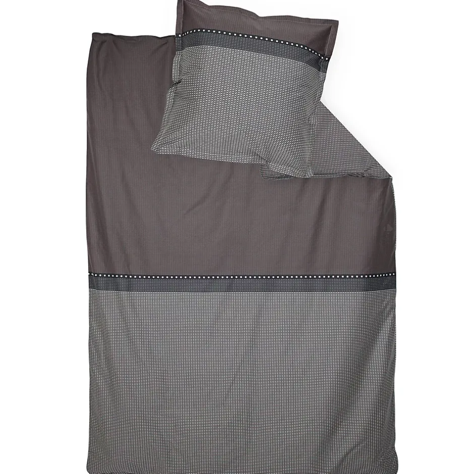 Linnea Parure de lit 140x200 cm 50x70 cm en satin de coton ENZO noir Clearance