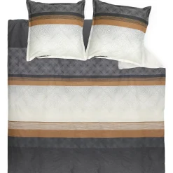 Linnea Parure de lit 260x240 cm 50x70 cm en satin de coton TIAGO noir
