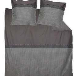 Linnea Parure de lit 240x220 cm 50x70 cm en satin de coton ENZO noir