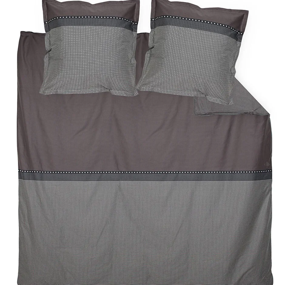 Linnea Parure de lit 240x220 cm 50x70 cm en satin de coton ENZO noir
