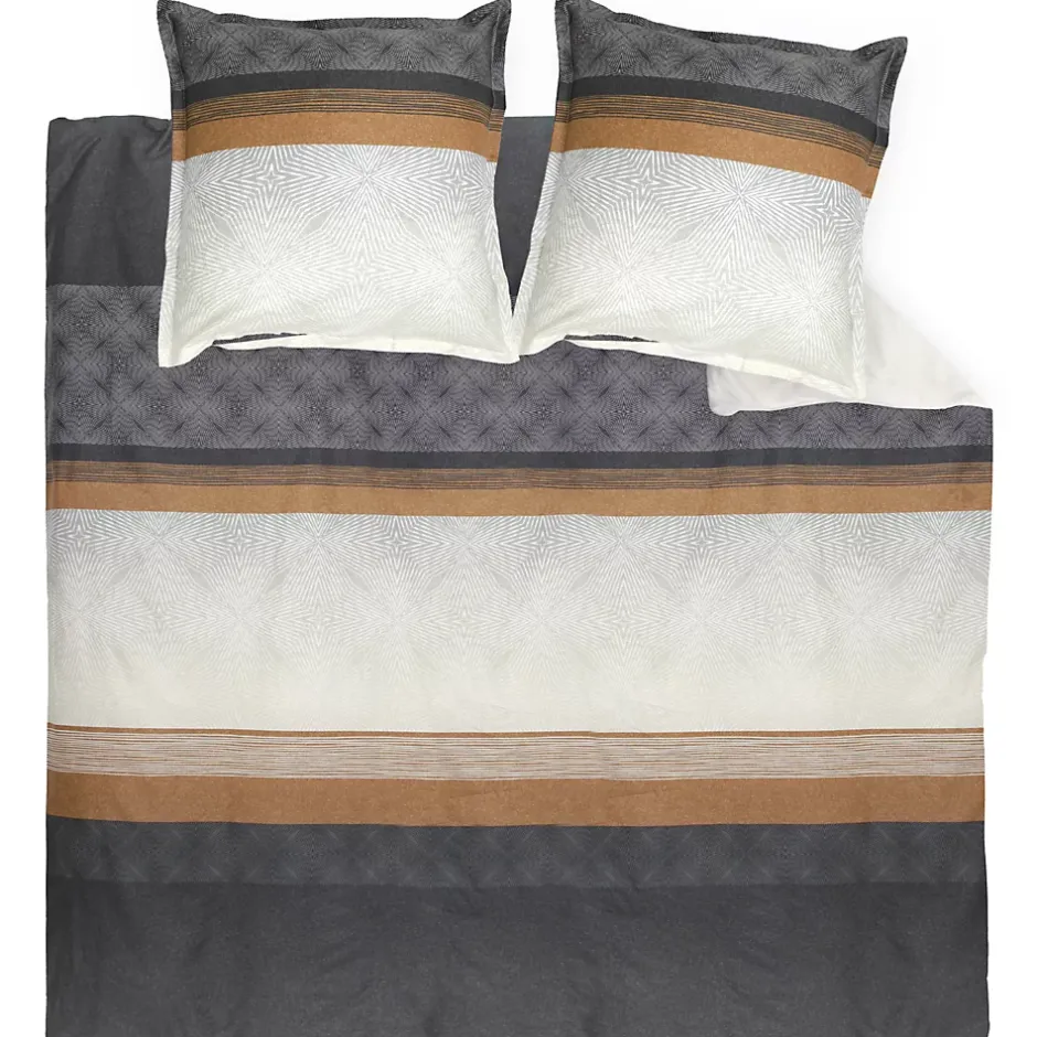 Linnea Parure de lit 200x200 cm 50x70 cm en satin de coton TIAGO noir Outlet
