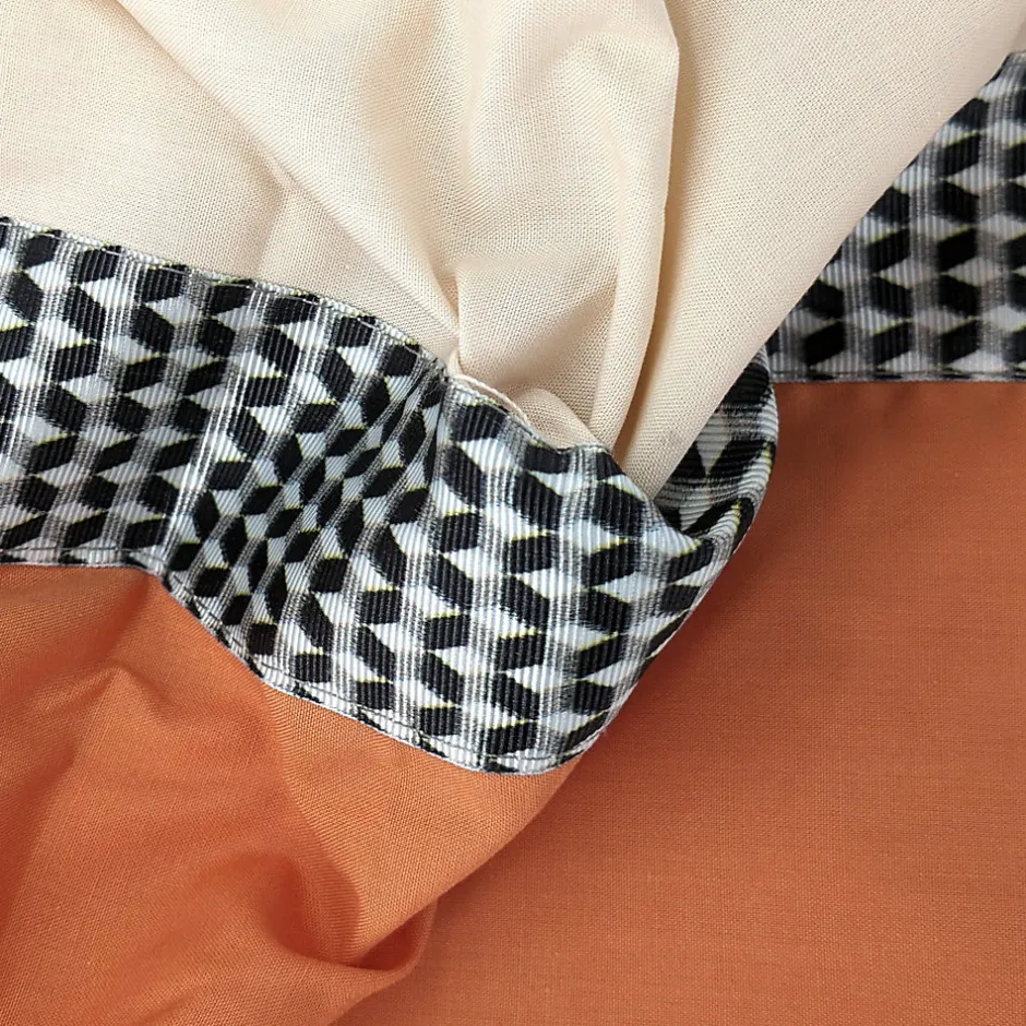Linnea Parure de lit 300x240 cm 65x65 cm percale MACASSAR Cognac 3 pièces