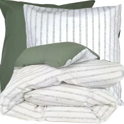 Linnea Parure de lit 260x240 cm 65x65 cm percale coton GABY vert Kaki 3 pièces Hot