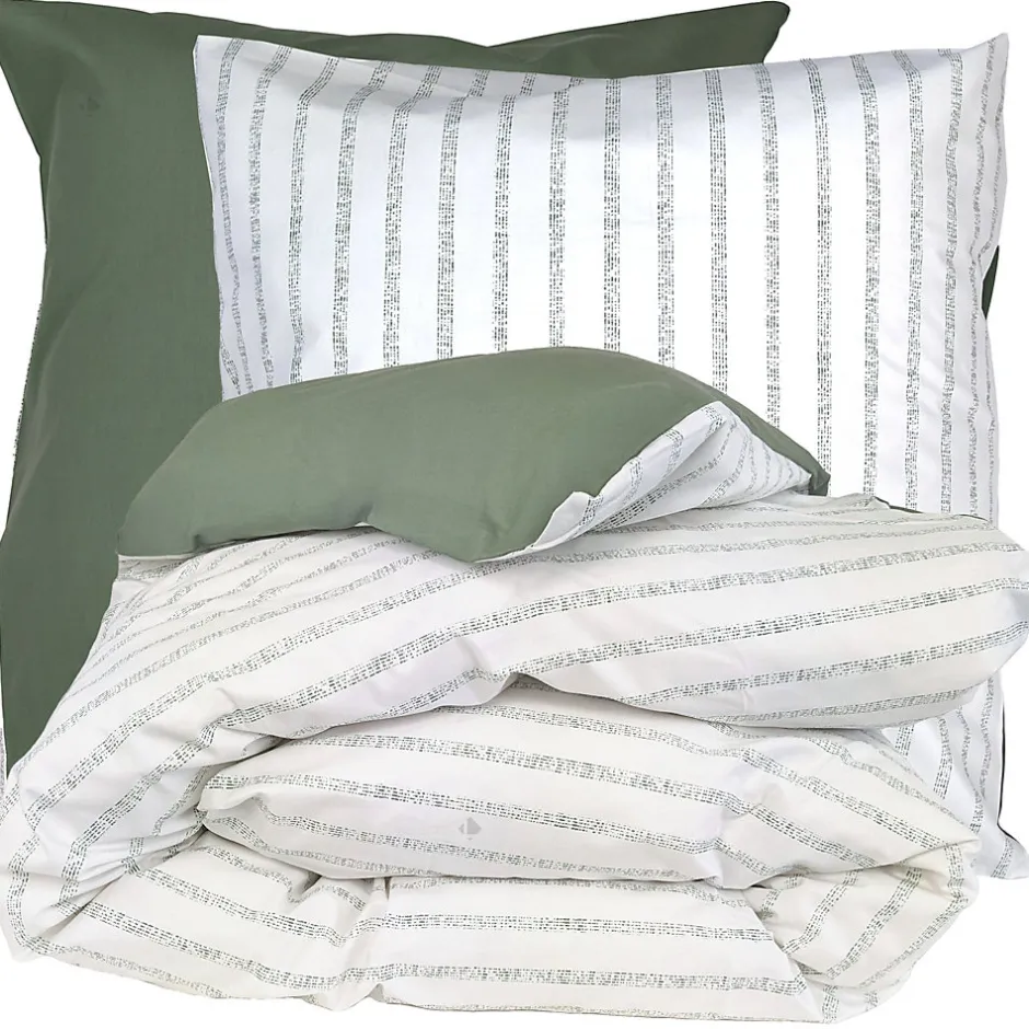Linnea Parure de lit 260x240 cm 65x65 cm percale coton GABY vert Kaki 3 pièces Hot