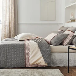 Linnea Parure de lit 300x240 cm 50x70 cm percale GABIN marron Epice 3 pièces