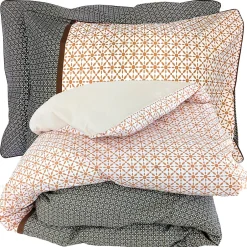 Linnea Parure de lit 300x240 cm 50x70 cm percale GABIN marron Epice 3 pièces