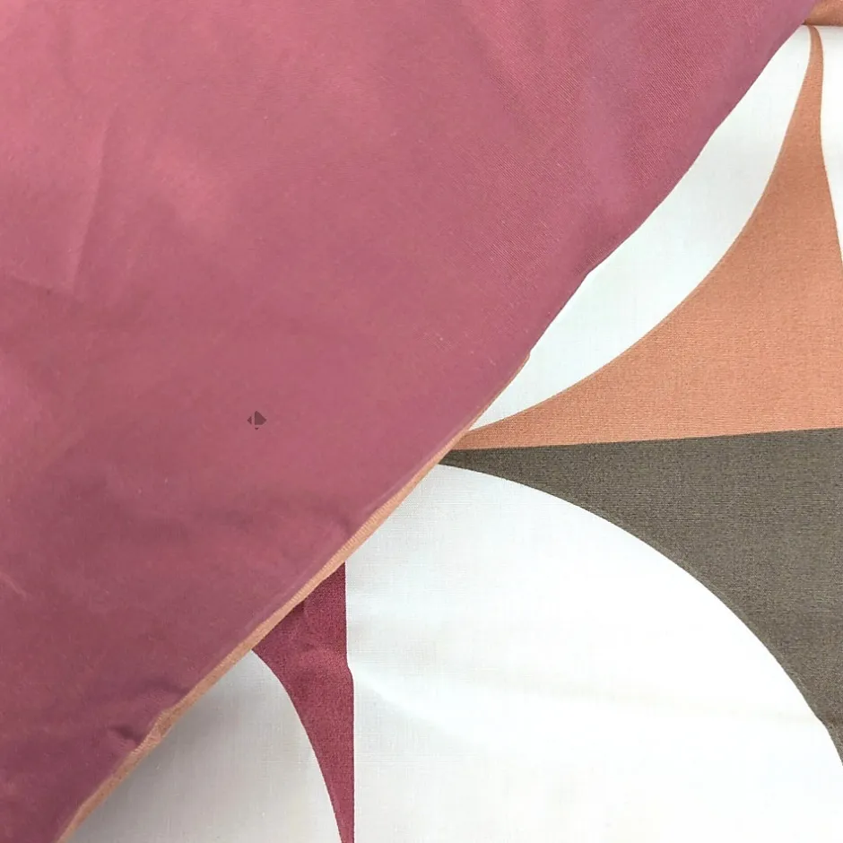 Linnea Parure de lit 260x240 cm 50x70 cm percale MODULO acajou 3 pièces